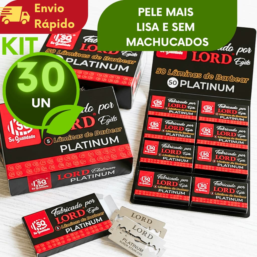 Lâmina De Barbear LORD Original Cartelas Para Navalha e Barbeador Retrô Linha Premium