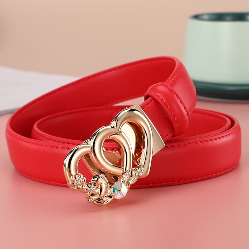 Cinto feminino na moda moda única moda All-Match couro genuíno fivela automática cinto feminino decoração ins estilo est