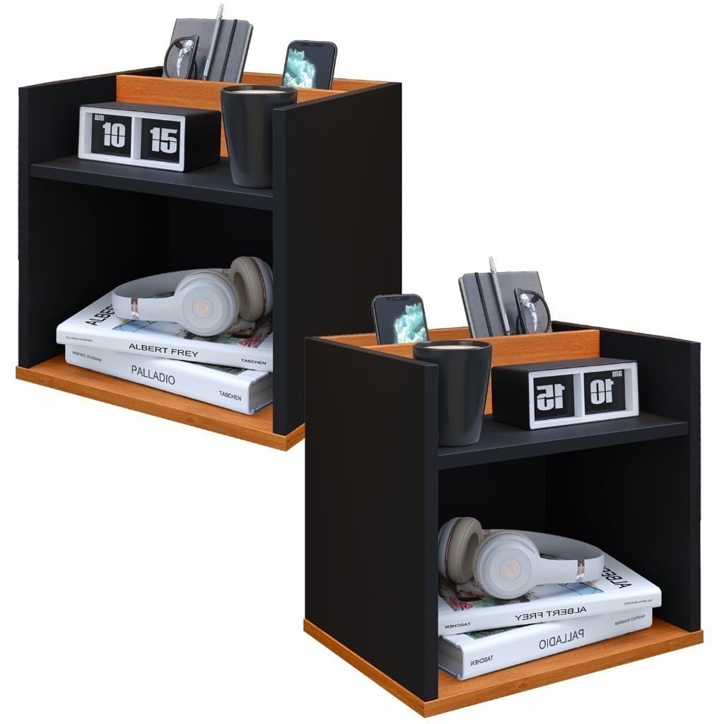 KIT 2 Gabinetes criado Mudor Suspensa Madri Porta Celular e Nicho Kit Criado- Diversas cores