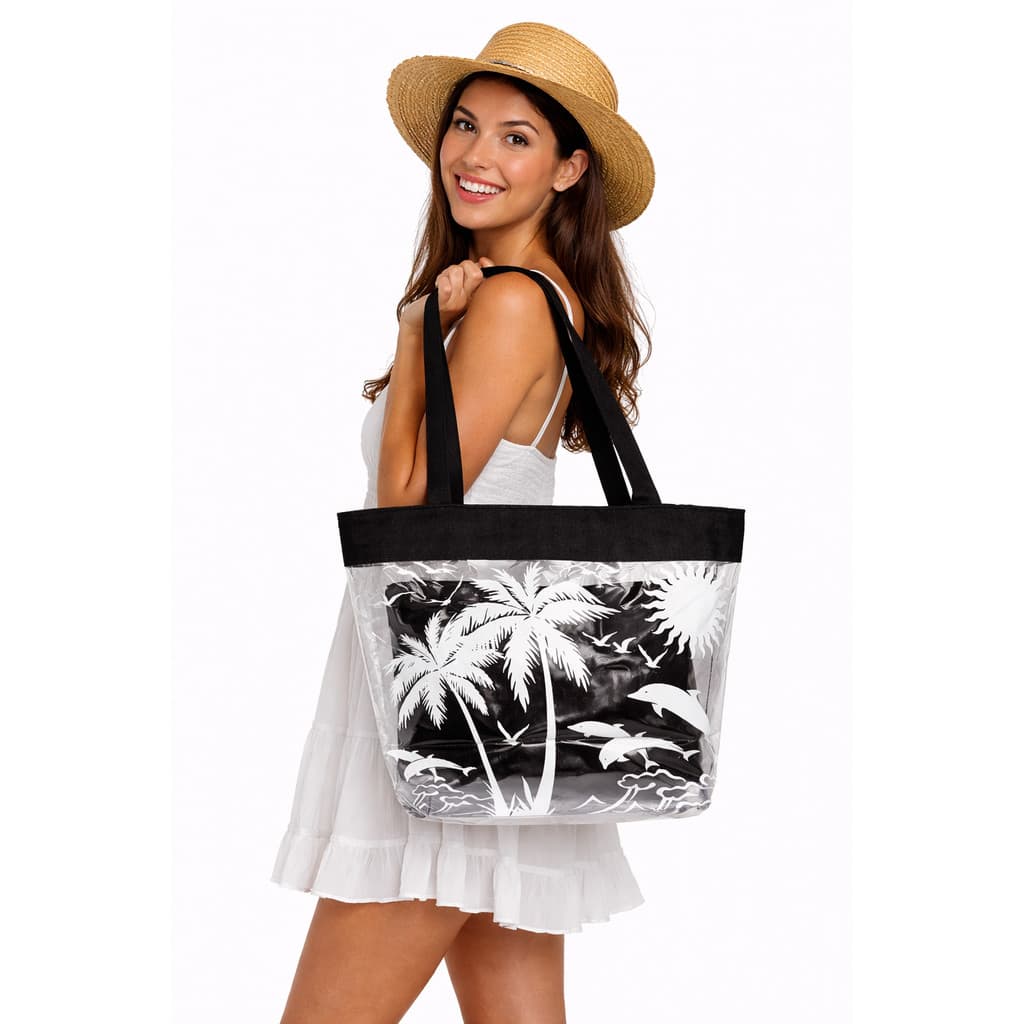 Bolsa de Praia Transparente Com Necessaire Impermeável Verão