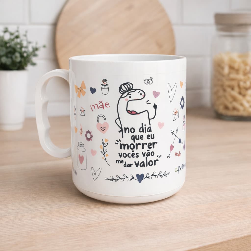 Kit 10 Caneca Dia das mães Bento 400ml "no dia que eu morrer" Presente Criativo
