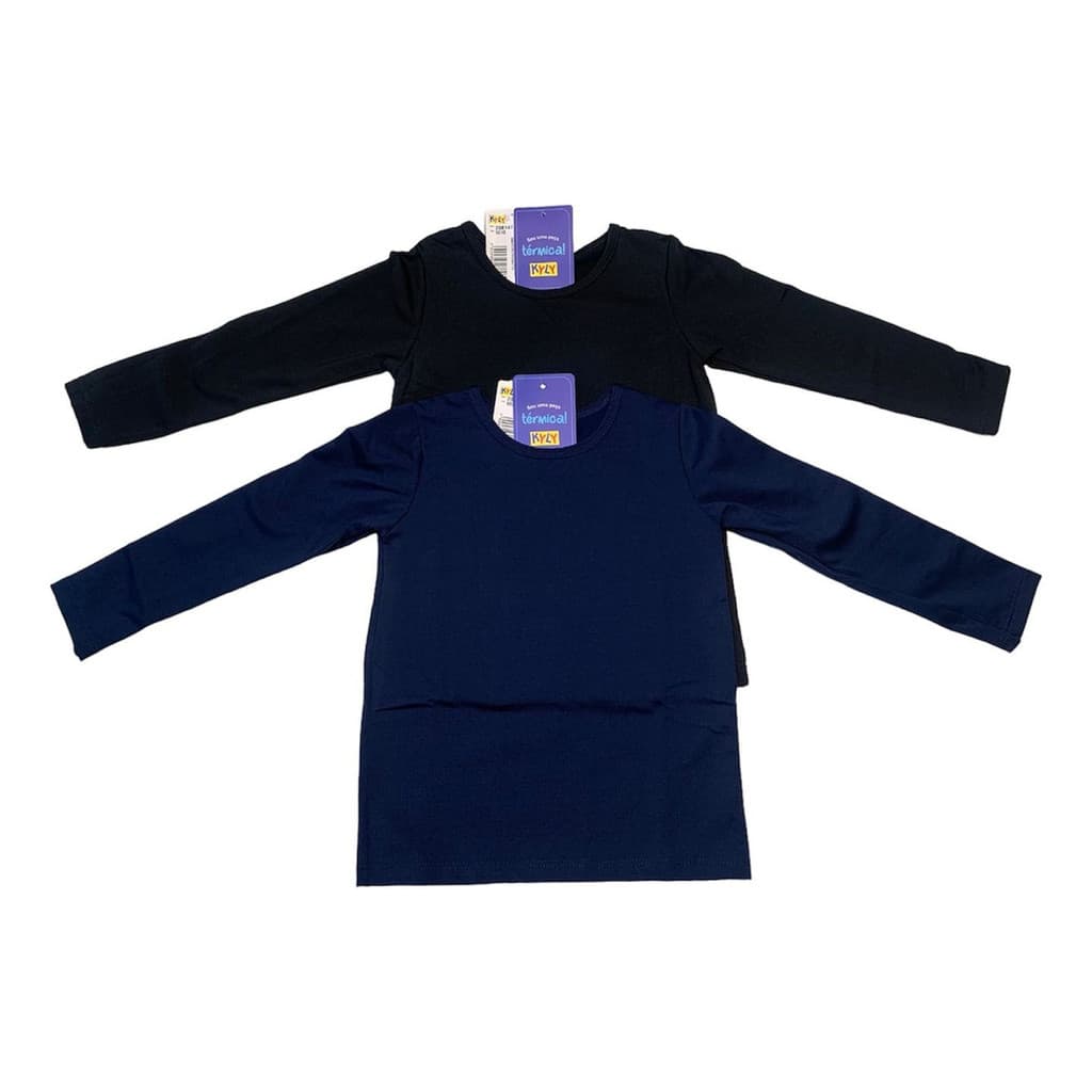 Camiseta Térmica Infantil Kyly Unissex Kit Com 2 Peças 1/2/3