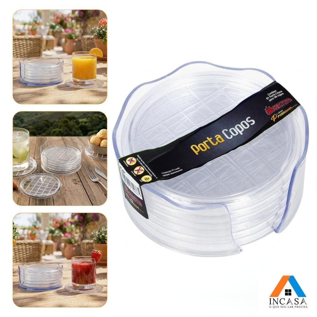 Porta Copos 06 Peças Cristal Linha Premium