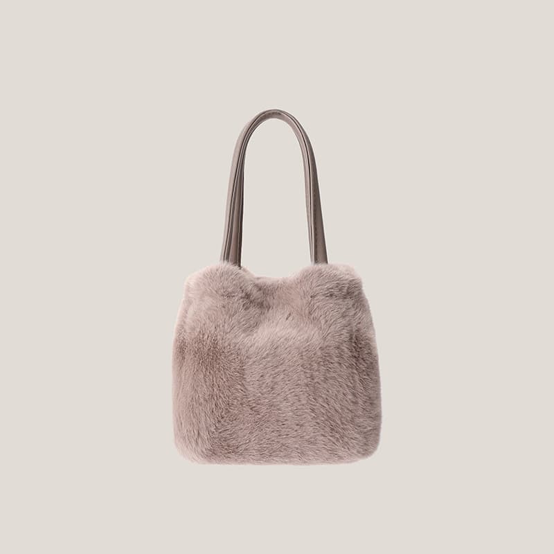 Saco peludo de inverno bonito portátil de um ombro saco do mensageiro coreia Dongdaemun ins estilo peludo balde saco