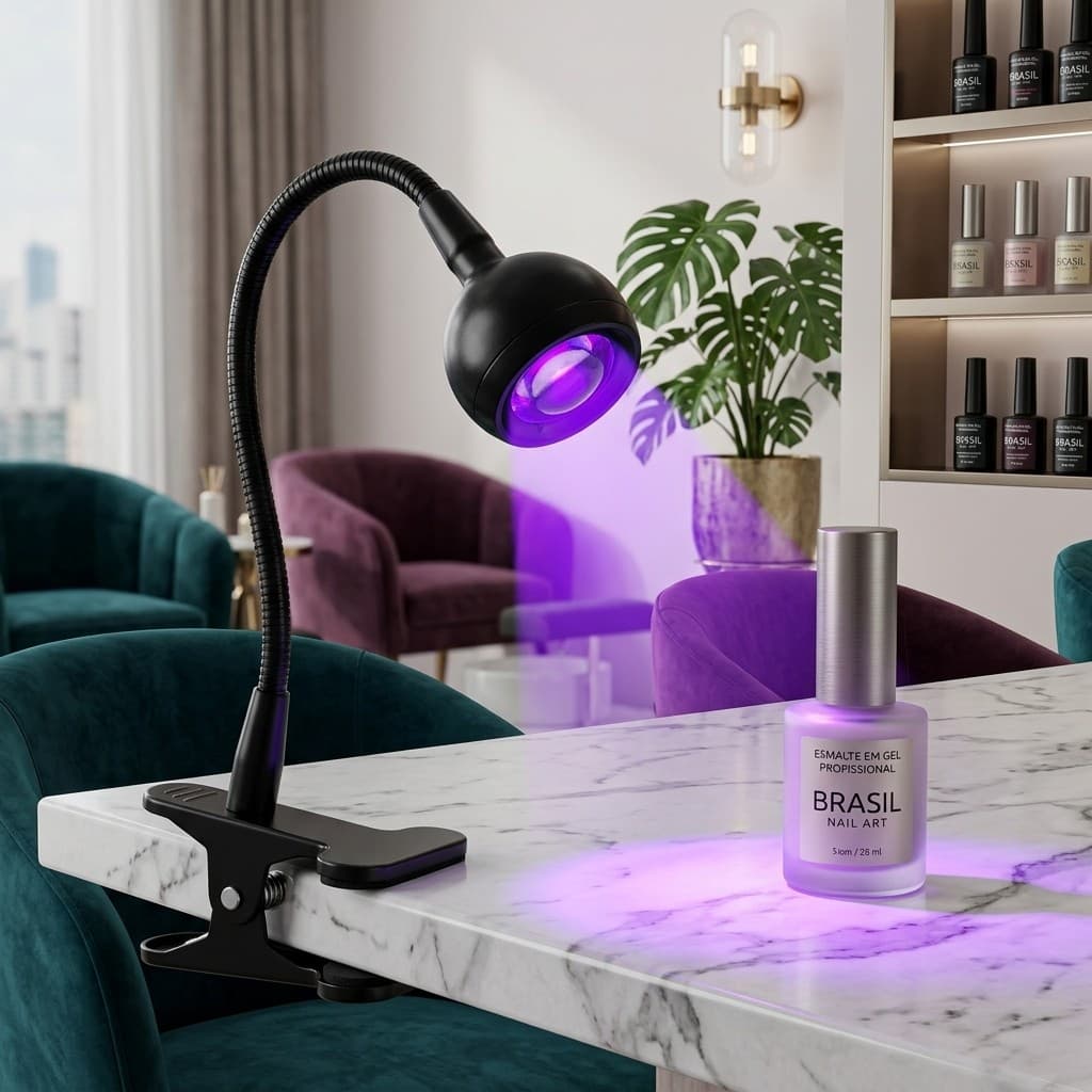 Luminária De Mesa UV Para Unha Gel Portátil Com Garra Flexível Ideal Para Viagens E Casa