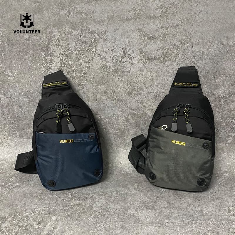 Voluntário masculino feminino saco de peito Street Wear moda bolsa de ombro leve Casual saco de peito único Cross-body p