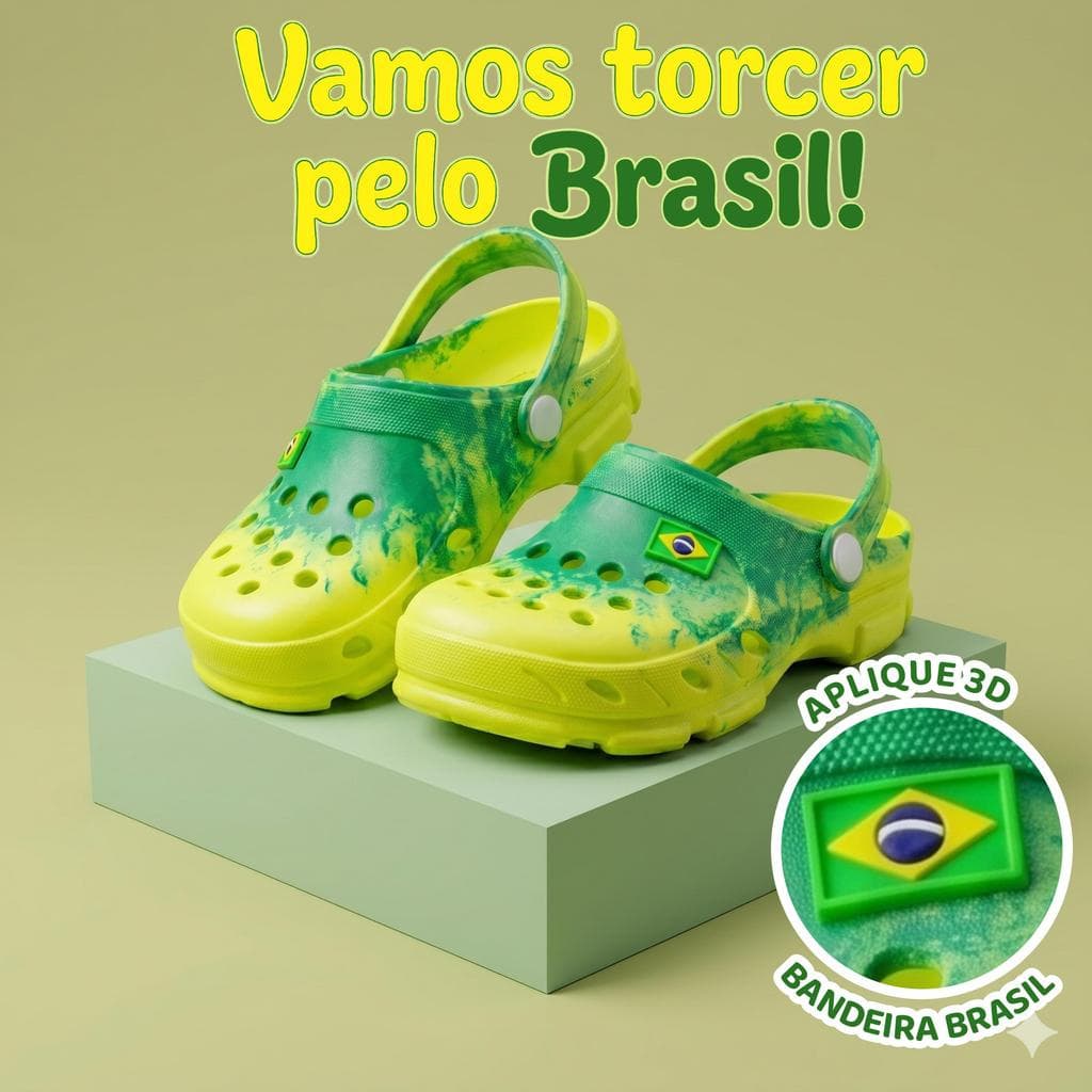 Chinelo adulto Infantil Brasil macio leve antiderrapante Confortavel estilo copa do mundo