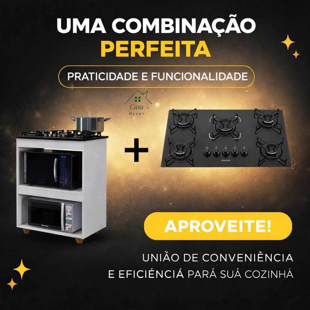 Kit Balcão Cooktop Turim Com Fogão Cooktop 5 e 4 Bocas Itatiaia 🍳🔥