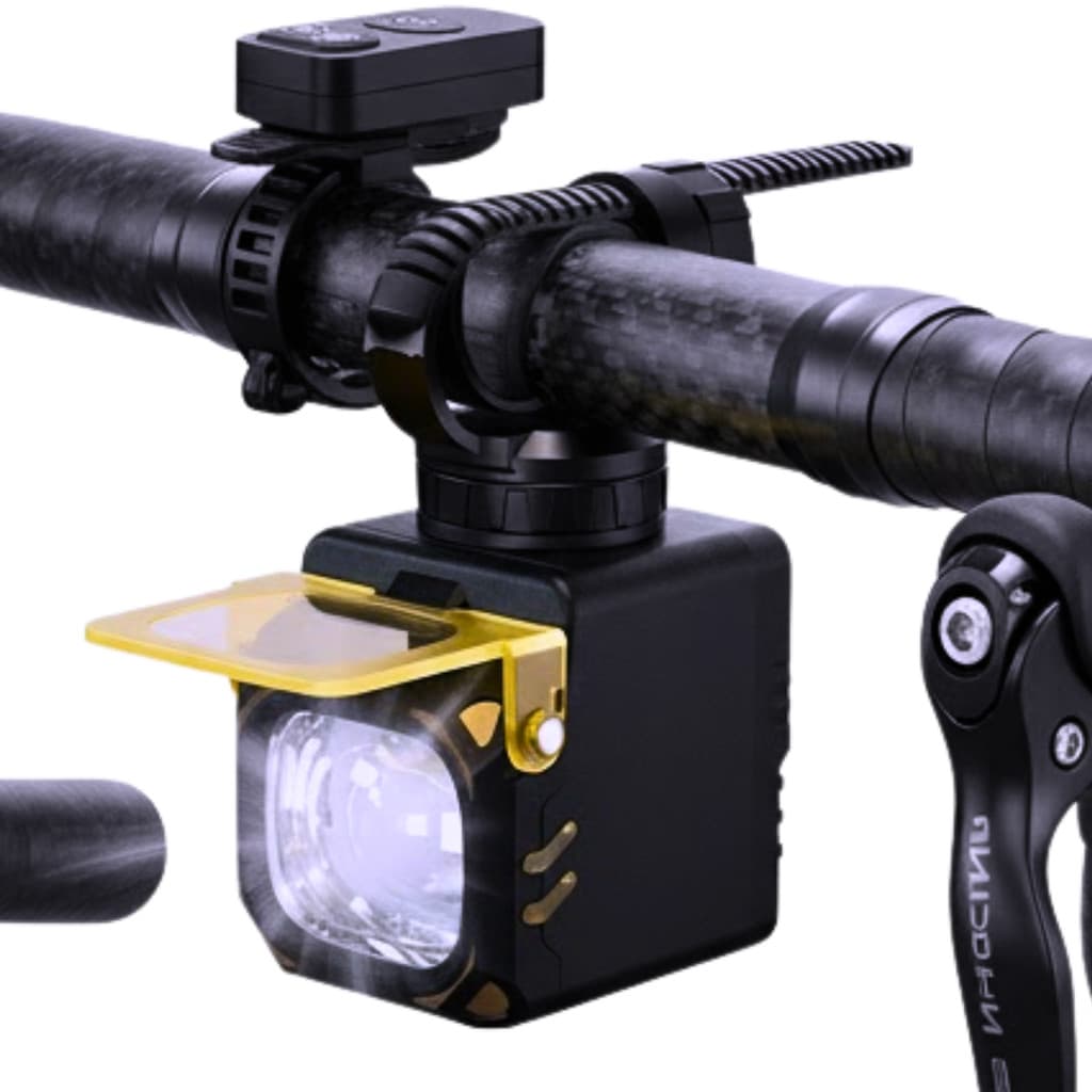 Farol Bike 50W Lente Amarela Neblina Controle Sem Fio Power Bank Lanterna Mtb