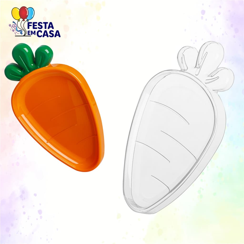 Kit 2 Bandeja Petisqueiras Cenoura Páscoa Inúmeras Cores