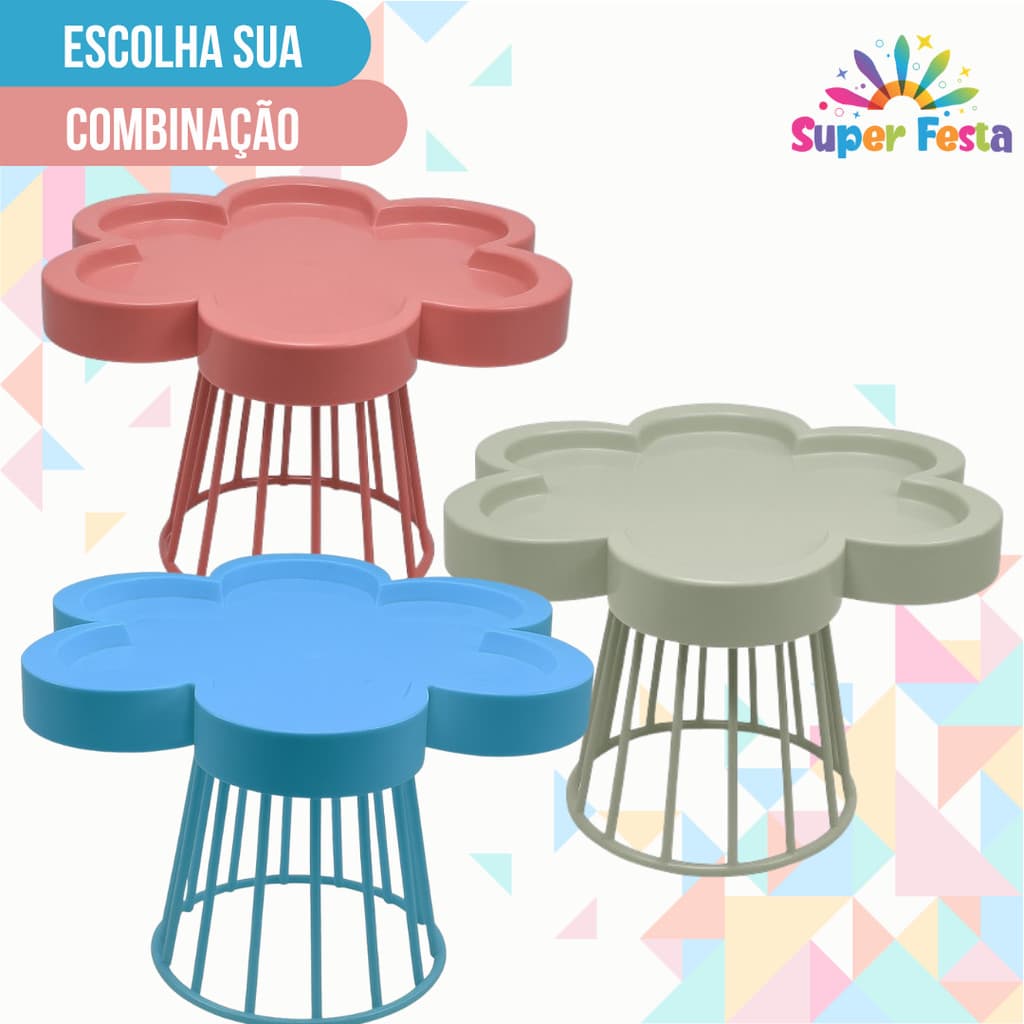 Kit 3 Porta Doces Floratta Sortido – Decoração para Festas e Doces | Diversas Cores