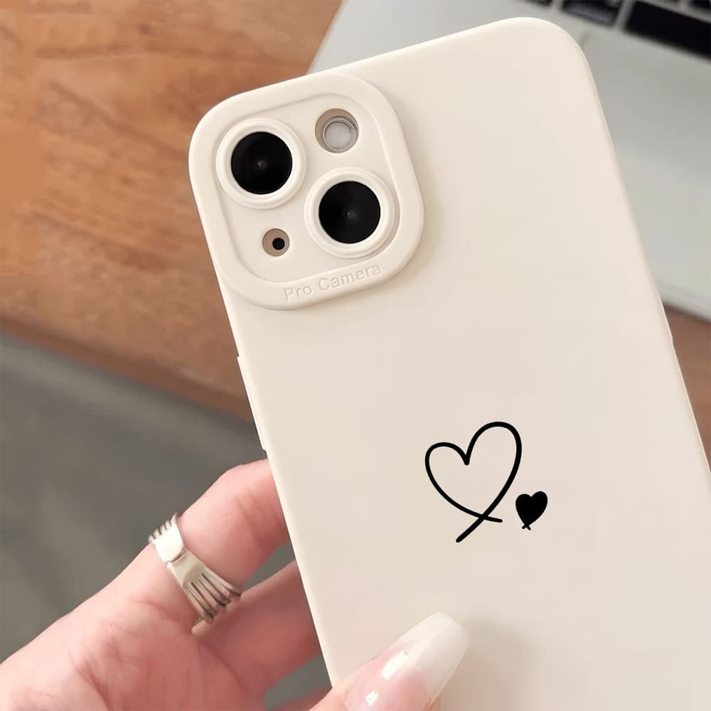 Love Capa Capinha Para iPhone 17 Air 16 15 14 Plus Pro Max Silicon Fosco Proteção De Lente Anti-Impacto