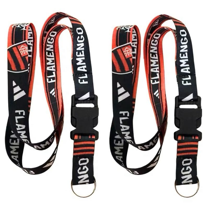Chaveiro Flamengo Moto Cordão Tirante Pescoço Crachá Fecho Tic Tac Engate Rápido