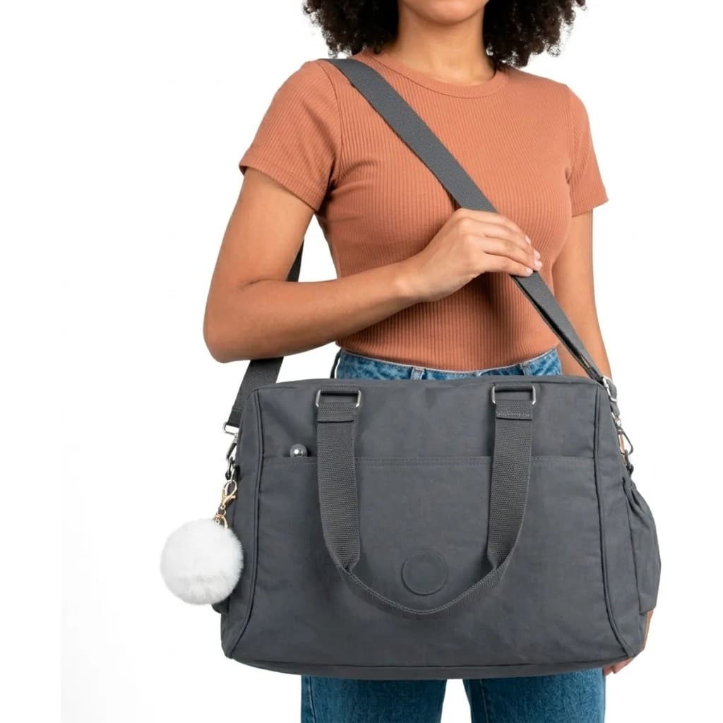 Bolsa Feminina Nylon Grande Impermeavel Multiuso Ombro Academia Viagem Casual Resistente Luxo Elegante Faculdade Praia
