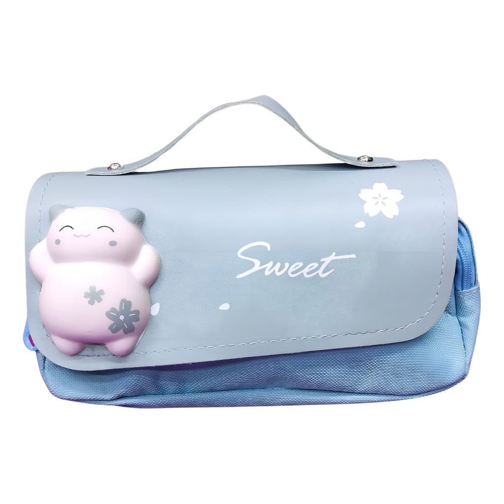 Estojo Infantil Menina Ursinho Sweet Azul-Celeste