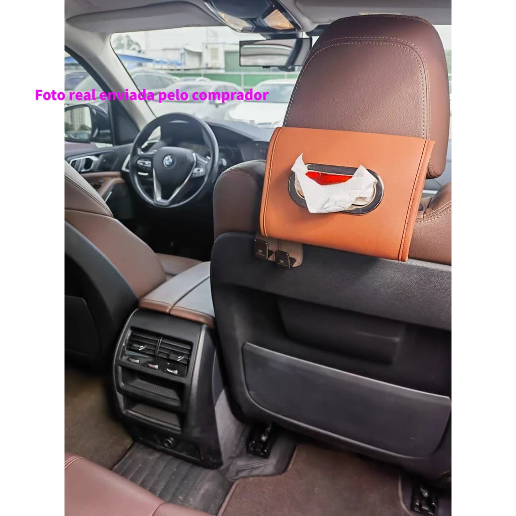 Porta Lenço Automotivo Multiuso para Banco, Visor e Console - Acessório Prático e Resistente