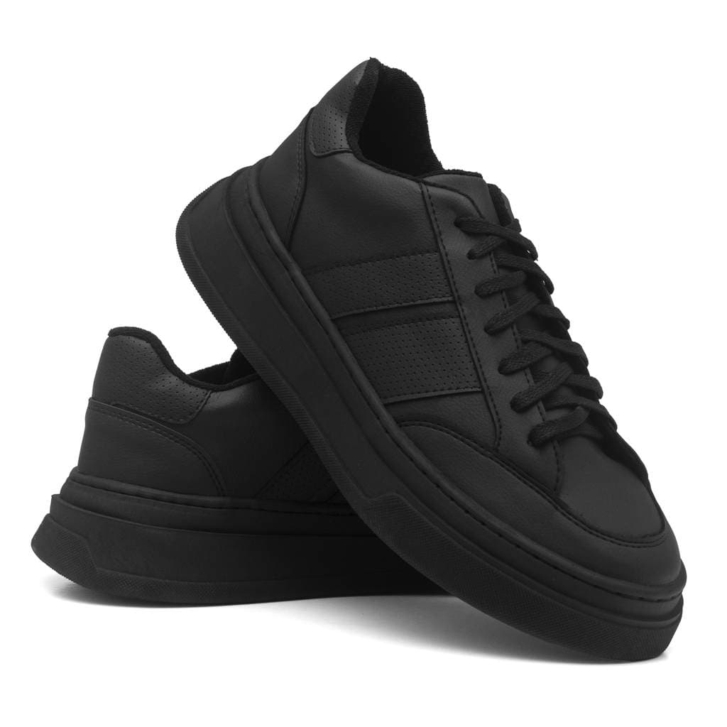 Tênis Casual Masculino Leve Confortável Solado Antiderrapante Design Atual Uso Diário Full Black