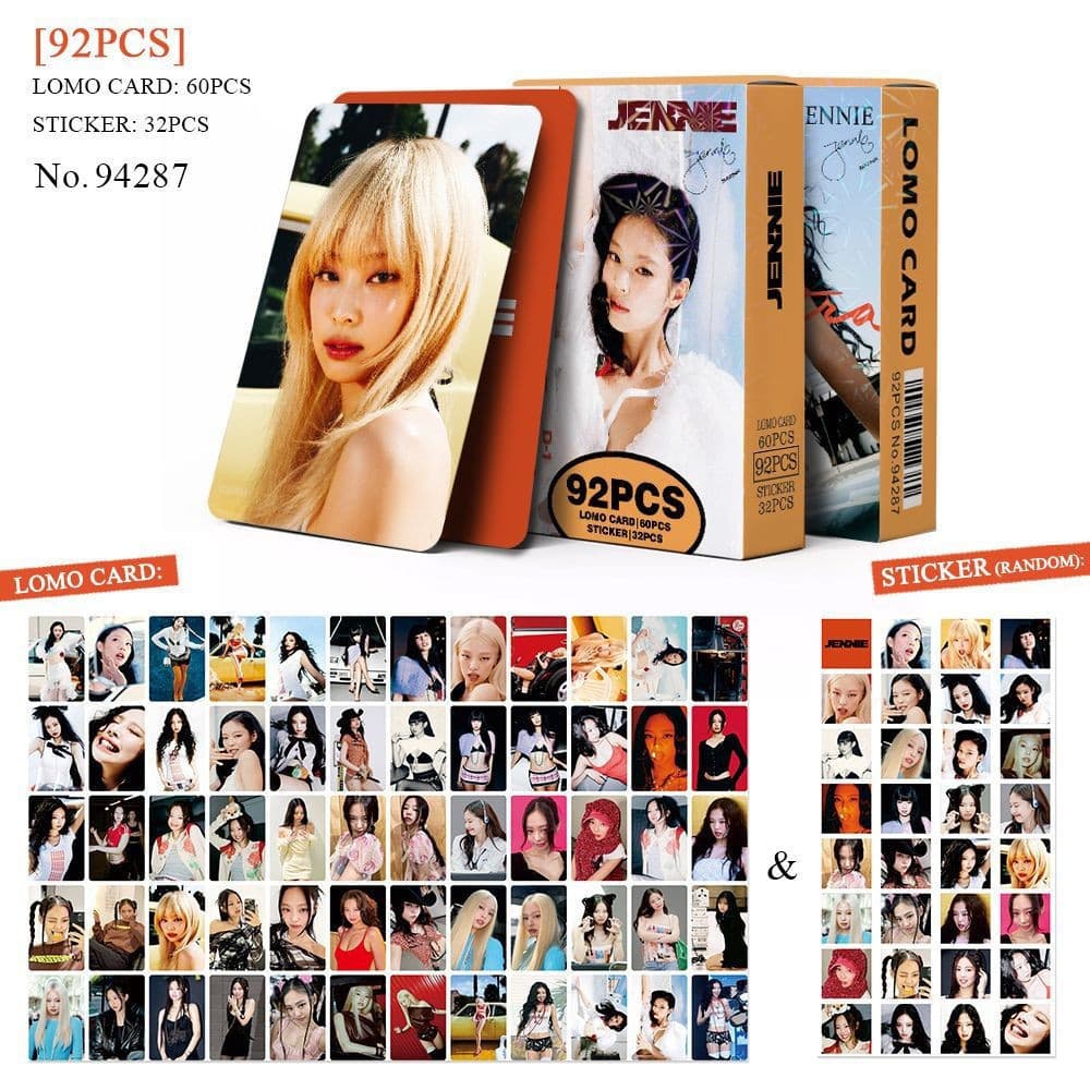 KPOP 92 folhas/caixa BLACKPINK Cartão fotográfico JENNIE SOLO Mantra LOMO Cartão de coleção GMXC