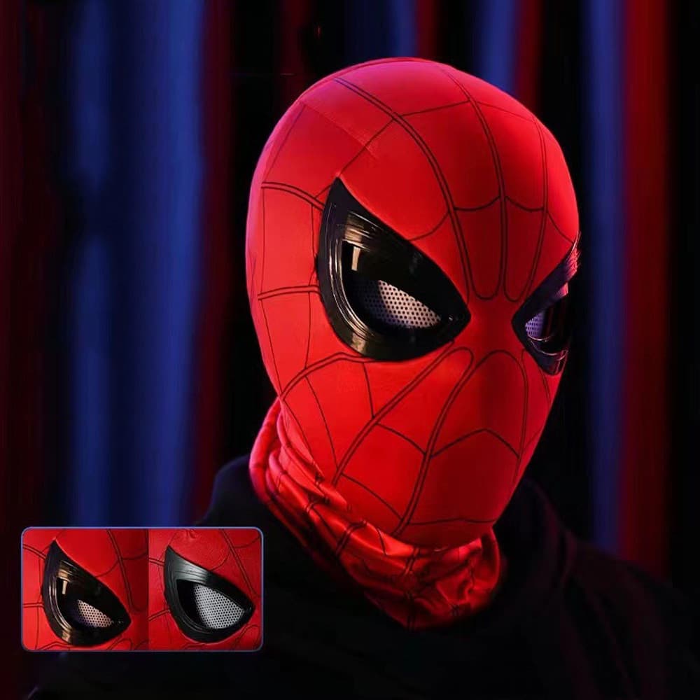 Spiderman cocar olhos de controle remoto móvel adulto Role-Playing máscara chapelaria presente dqd