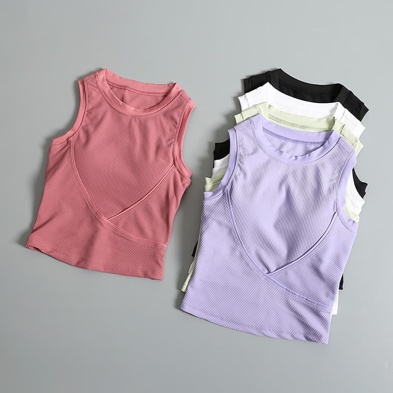 Lu Fitness wear sem mangas colete esportivo exterior wear feminino verão apertado de secagem rápida manga curta correndo