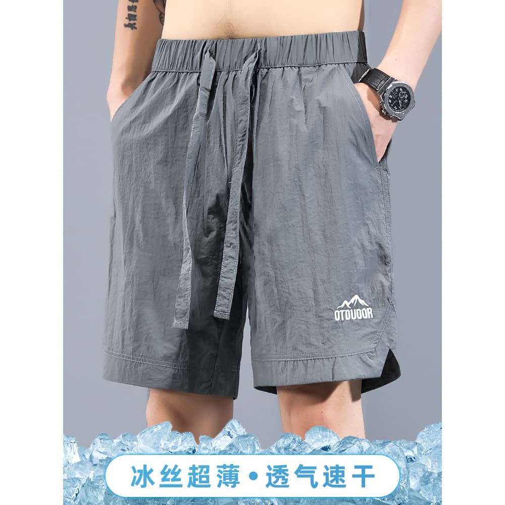 Verão gelo seda Ultra-fino Shorts casuais masculino Street Wear solto calças esportivas 2026 verão de secagem rápida cal