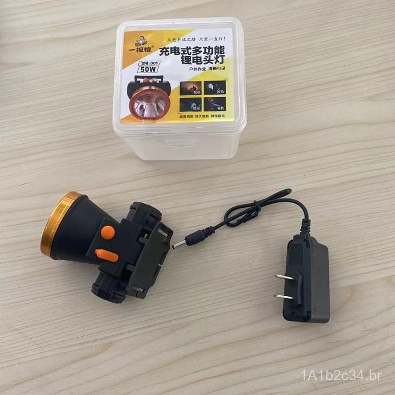 Lanterna de cabeça LED Yidanliang de 46mm, luz forte para uso externo, recarregável, mini lanterna de cabeça para pesca