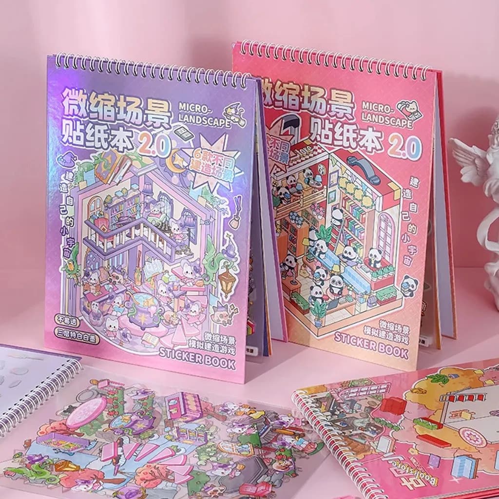 Grande Caderno Adesivo 3d 6 Cenários Para Montar E Decorar
