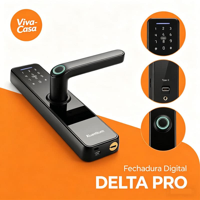 Fechadura Inteligente Wi-Fi Tuya Com Máquina Biometria E Senha
