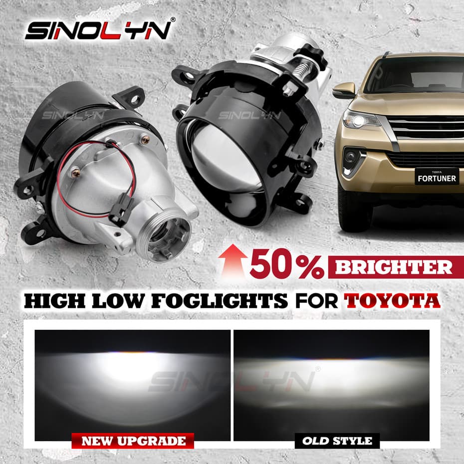 Uma Unidade De Luz De Nevoeiro H11 De 3'Lente De Projetor Bi-Xenon Atualizada Para Toyota Fortuner/Innova/Vios/Hiace/Ava