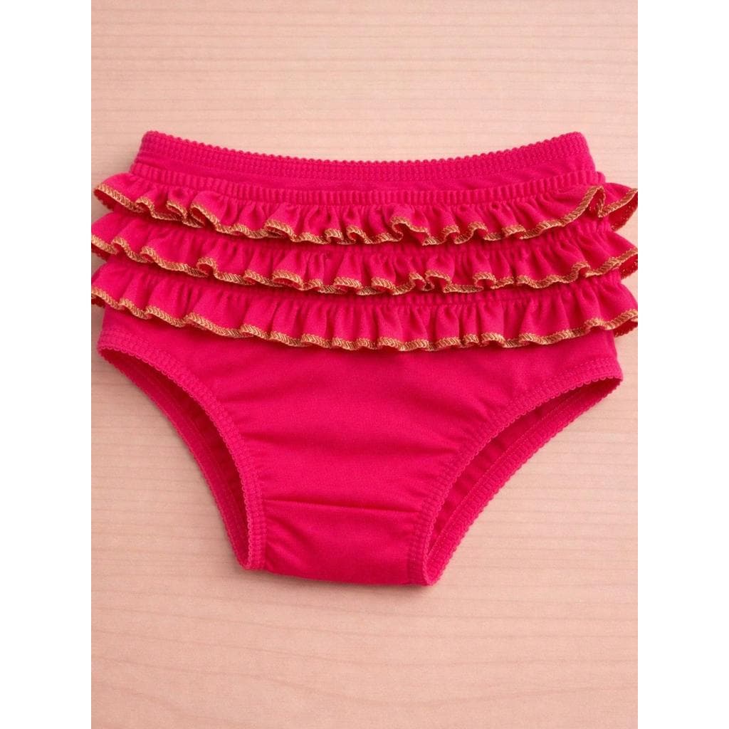 Calcinha Bunda Rica com Babado Dourado
