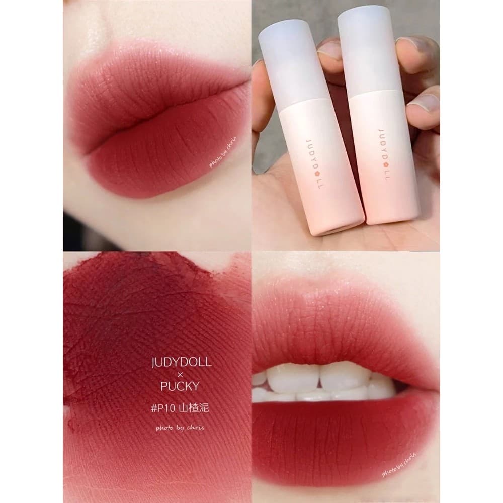 Juduo juduo purê labial veludo fosco clareamento labial esmalte cinza rosa batom pasta de feijão pequeno purê de leite c