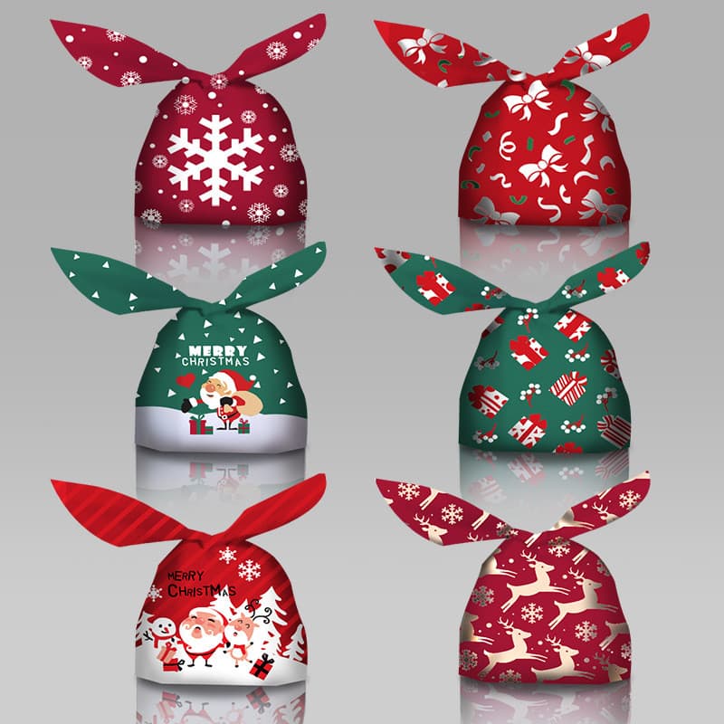 Saco de embalagem de doces de natal novo estilo saco de presente de orelha de coelho lanche saco de cozimento saco de bi