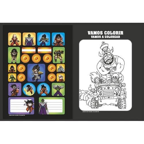 Caderno Costura Reforcada Dragon Ball Z 80 Folhas Papel Alta Qualidade Sortido