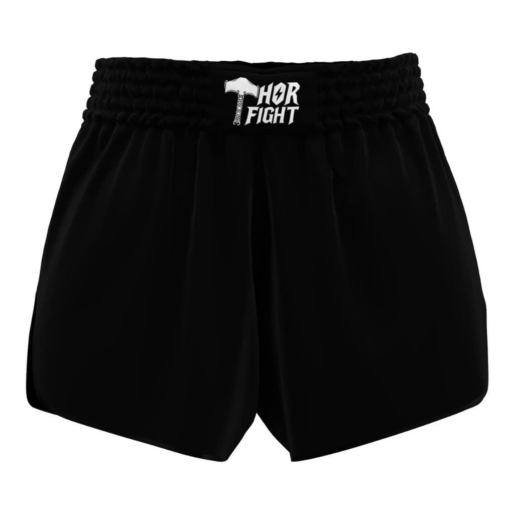 Short Muay Thai Dragon Thai Preto Liso Unissex Básico