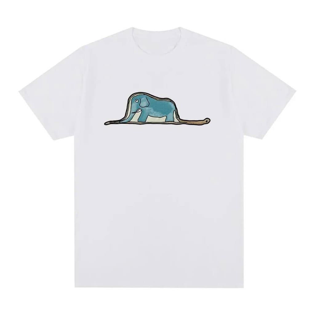 Camiseta Vintage Le Petit Little Prince Cobra Engole Elefante Ulzzang Algodão Camiseta Masculina Camiseta Feminina Tops
