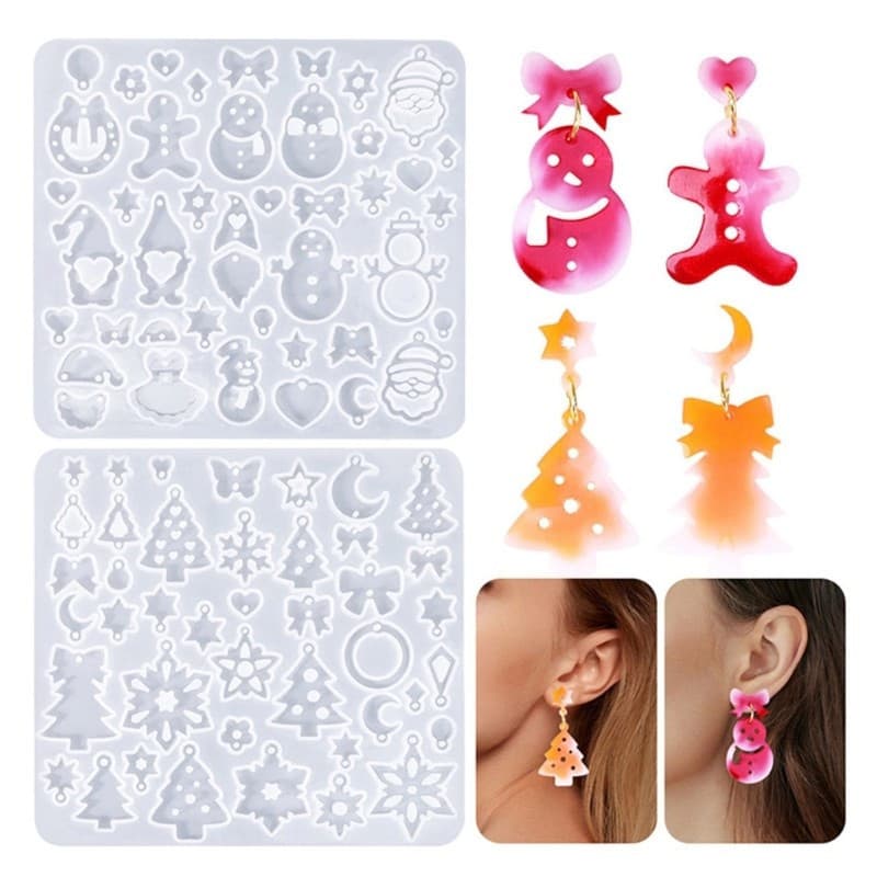 zzz Brinco Festivo De Férias Molde De Silicone Árvore De Natal Conjunto De Artesanato Com Designs De Boneco De Neve