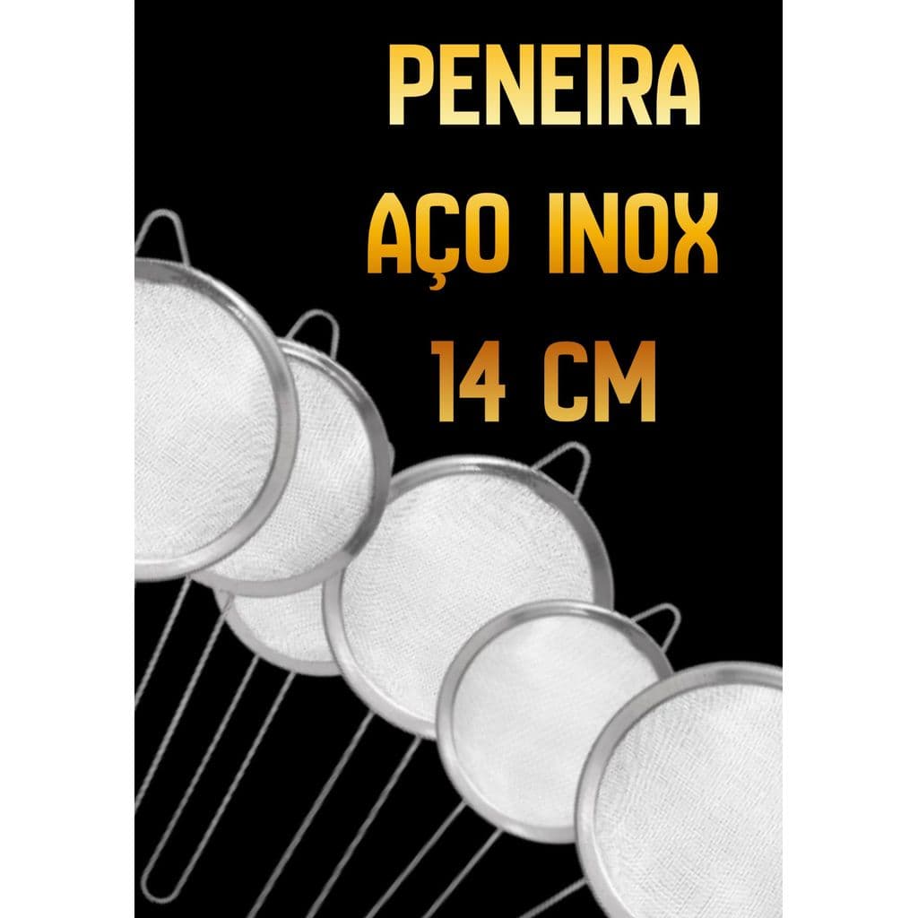 Peneira Inox 14 cm – Presente casamento Utensílio de cozinha Suco Sopa Papinha Caldos Drinks Confeitaria Temperos