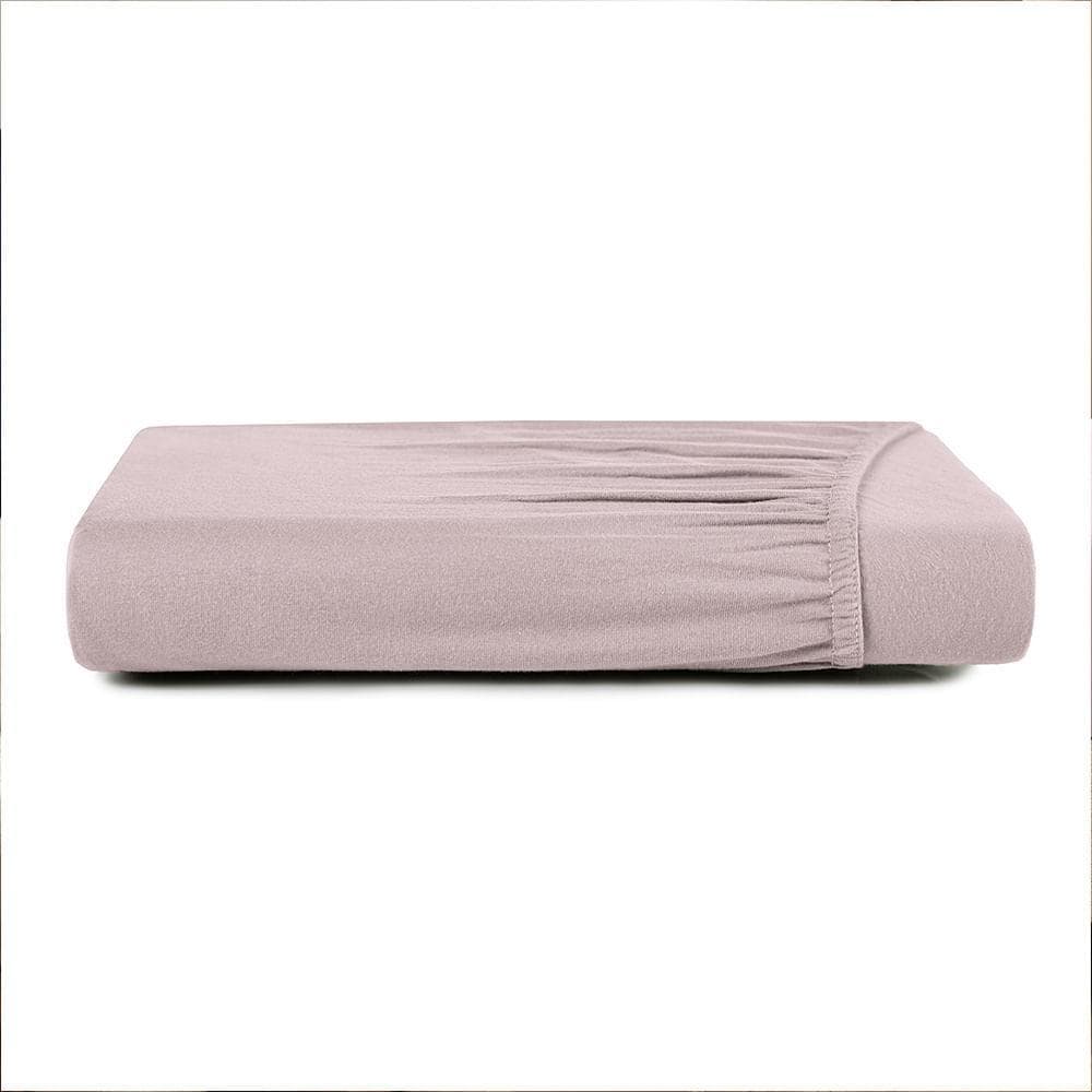 Lençol com Elástico Casal Altenburg Malha Fio Penteado Rosê Natural