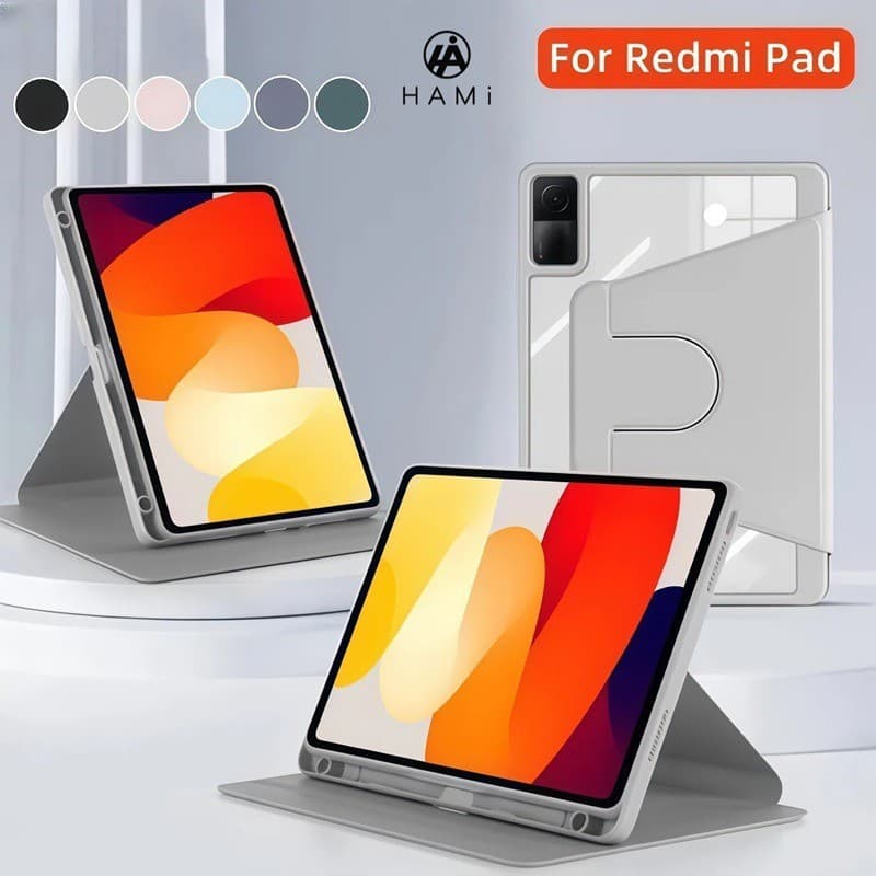 Capa giratória de 360° para xiaomi redmi pad 2 e redmi pad se 11"  transparente tablet funda