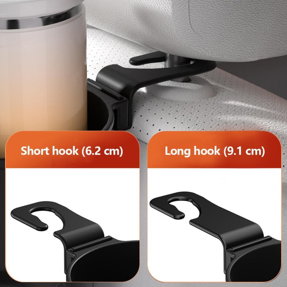 TKEY Universal Assento De Carro Encosto De Cabeça Gancho Organizador De Armazenamento Com Copo E Suporte Do Telefone Par