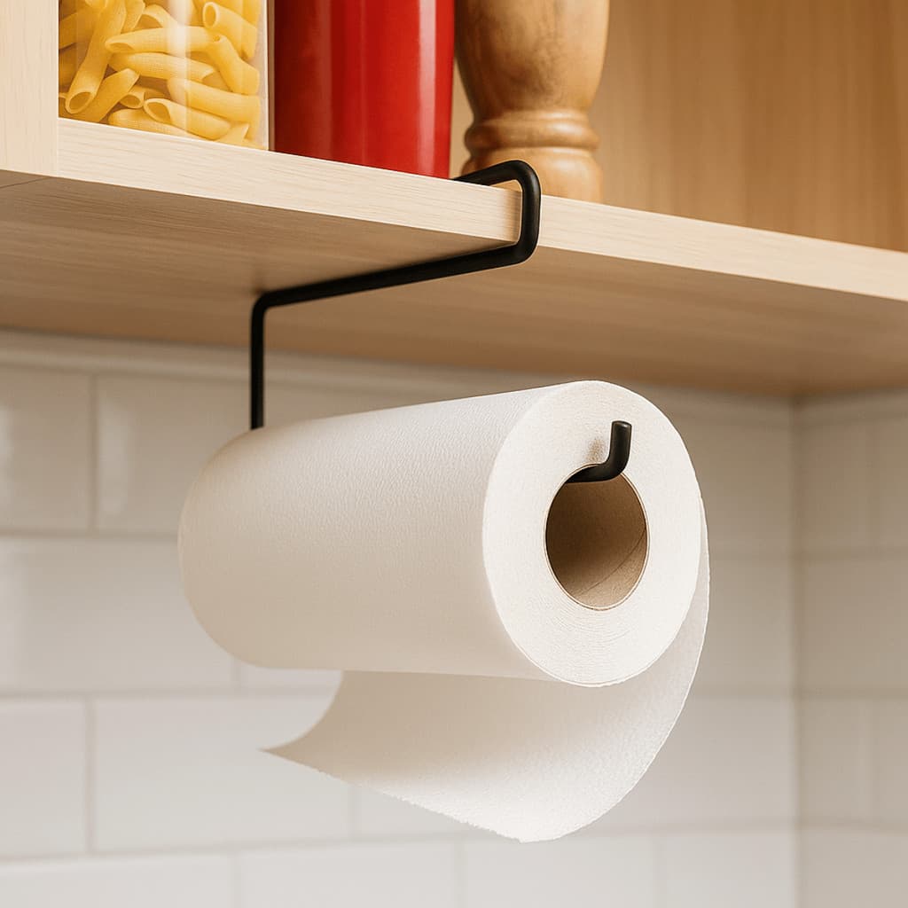 Porta Papel Toalha e Papel Filme Rolo Suporte Multiuso para Casa