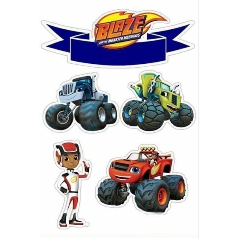 Topo Topper de Bolo Blaze Monster Machine Personalizado Nome Idade 2