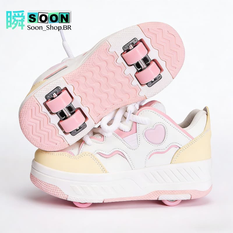 Patins Infantil Calçados Esportivos Sapatos de Skate 4/8 Rodas