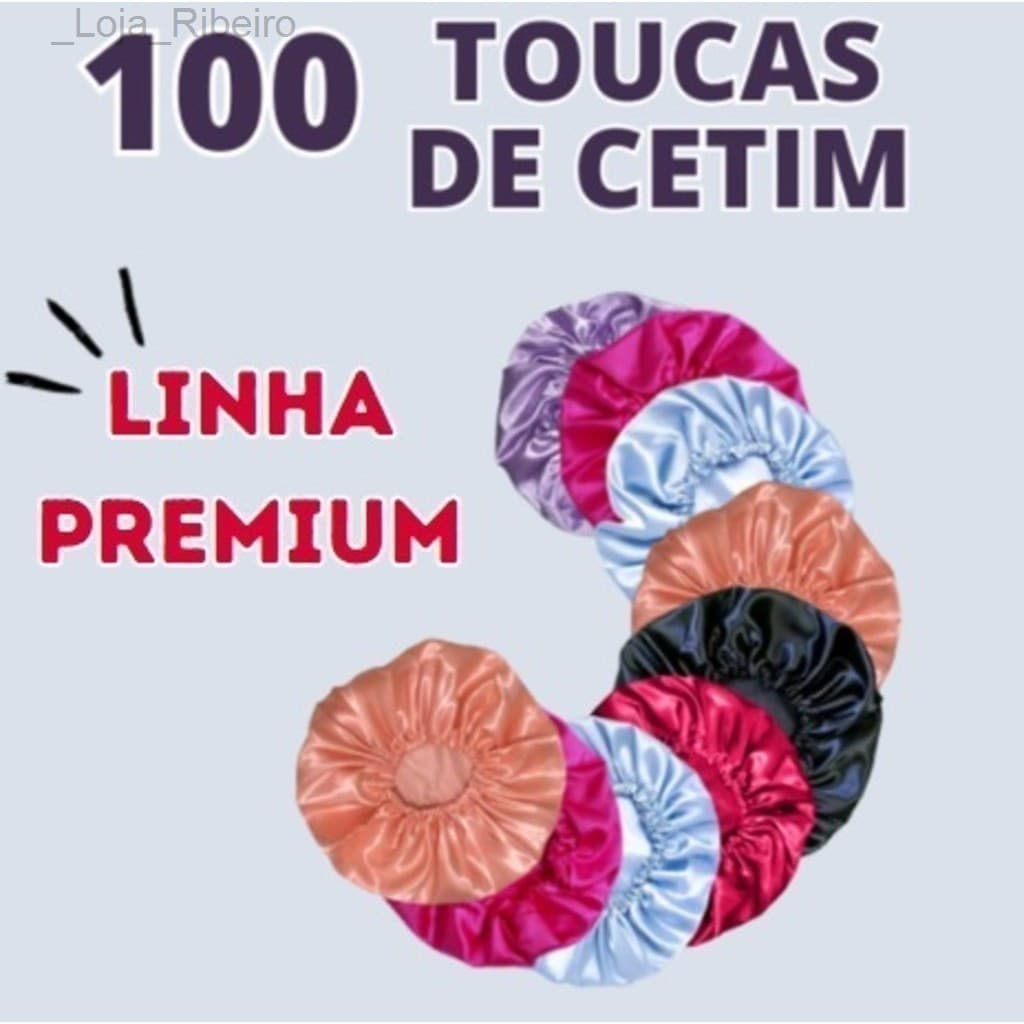 Kit 100 Toucas de Cetim Antifrizz Revenda Proteção Noturna