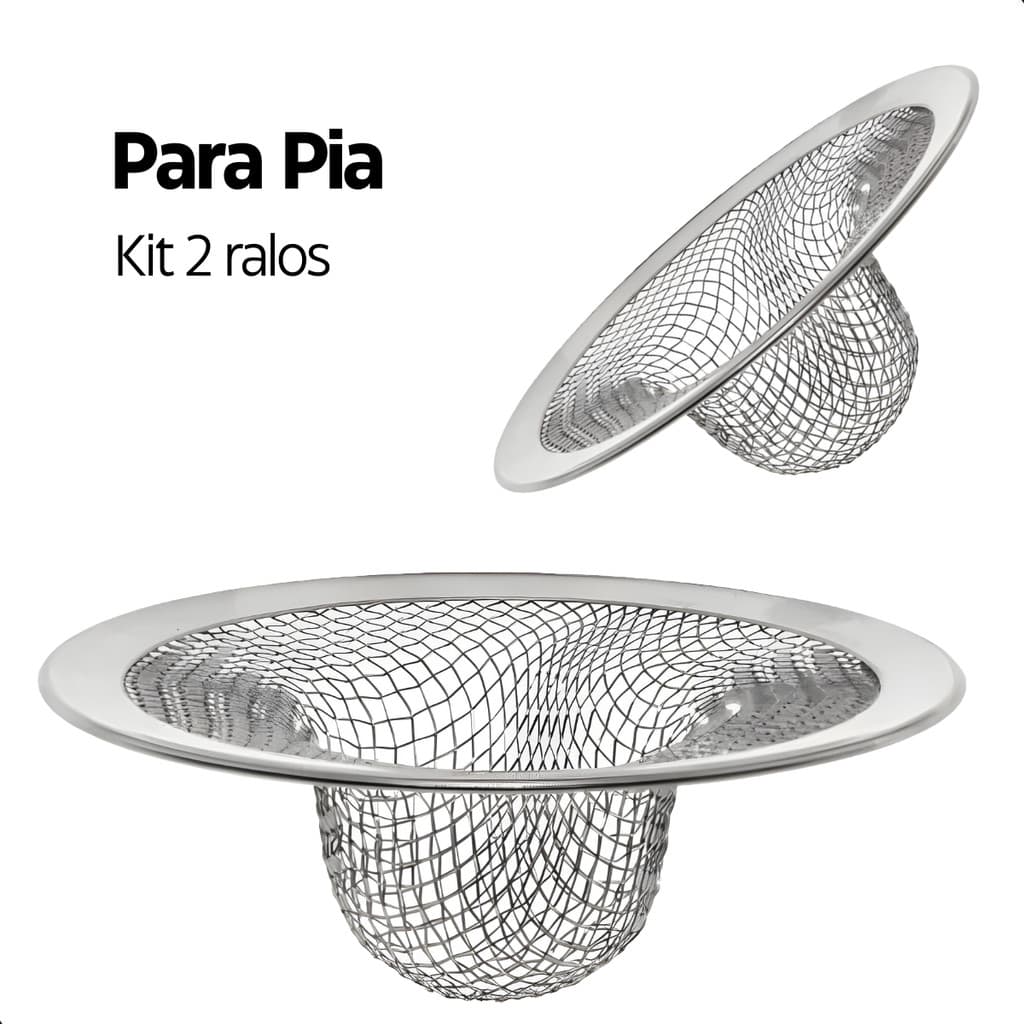 Kit 2 Ralos Protetor Para Pia Cozinha Banheiro 7cm a 5cm De Aço Inox Cozinha