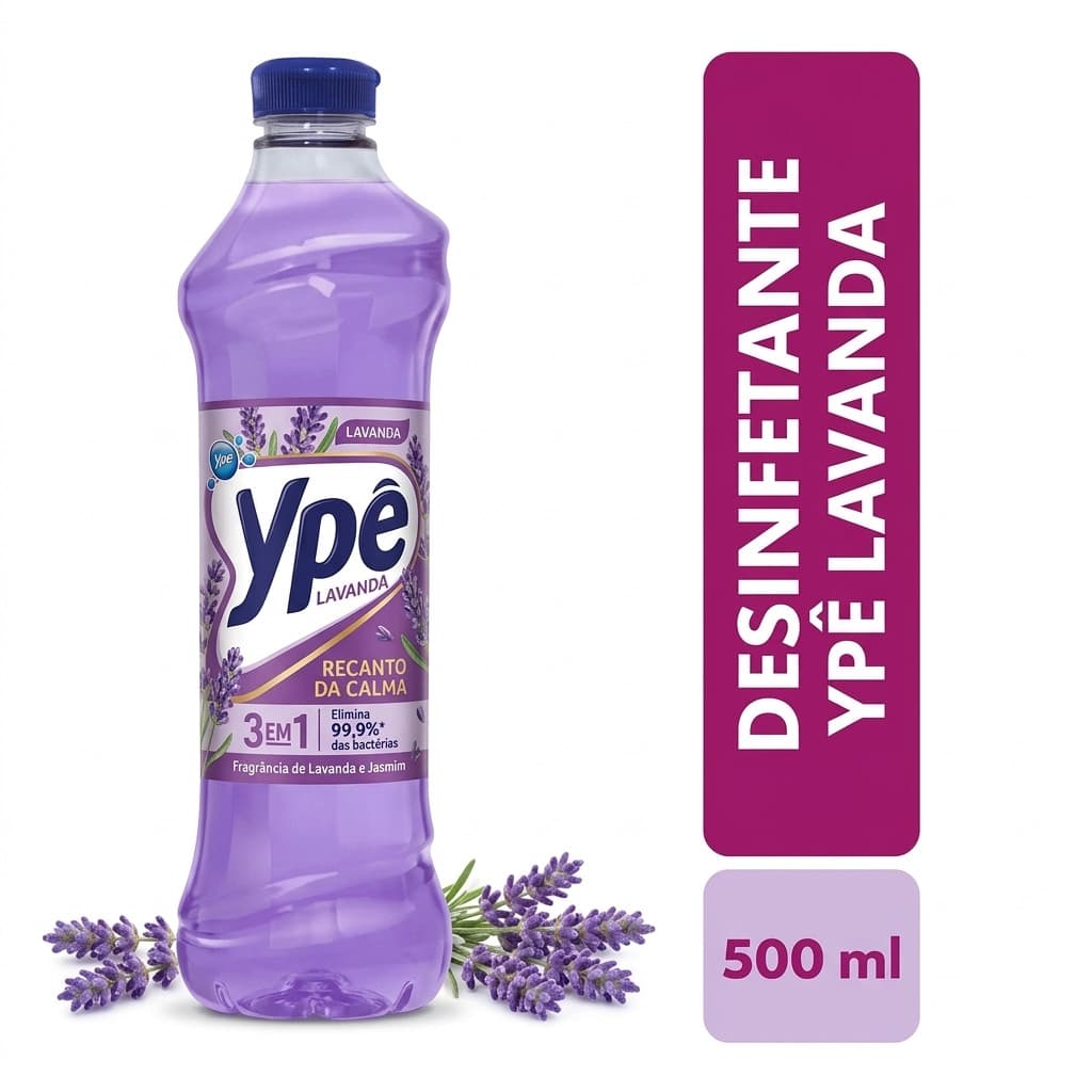 Desinfetante a sua escolha  Ypê BAK Floral Eucalipto , Lavanda ou Turquesa 500 ML