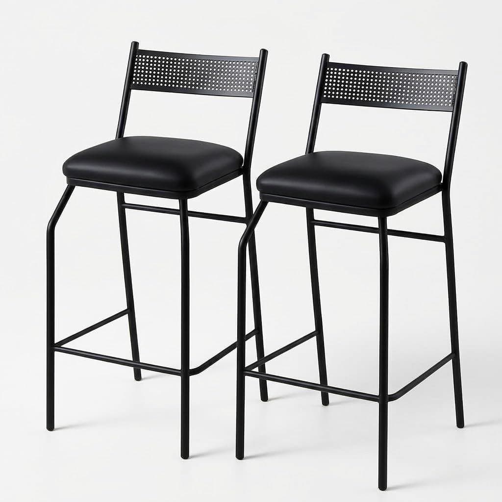 Kit 2 Banquetas Altas para Balcão Bistrô Bancada Reforçadas em Aço Conforto