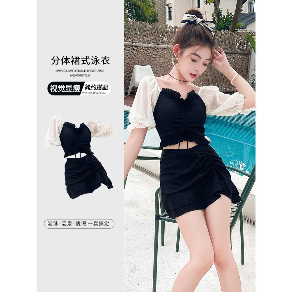 Maiô feminino novo produto dividido de duas peças Boxer saia estilo conservador mais magro olhar capa barriga pequeno pe