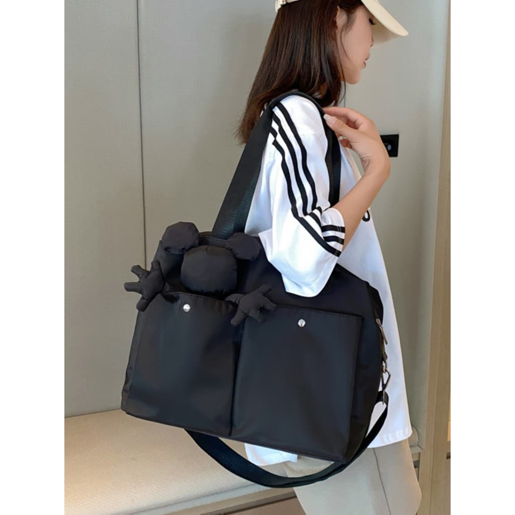 Grande capacidade Muppet náilon pano saco feminino 2025 novo estilo de Fitness sacola viagem bolsa ombro saco do mensage