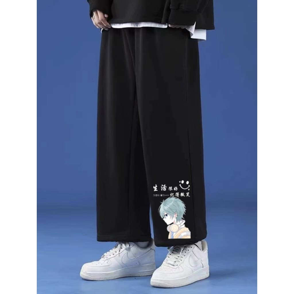 Primavera outono novo estilo calças roupa interior masculina solta nacional na moda em torno do pescoço Leggings calças